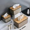 Tissue Clear Box Napkin Household Transparent Rectangular Transparent Table Tissue Wooden Modern Desktop Creative Box  Holder