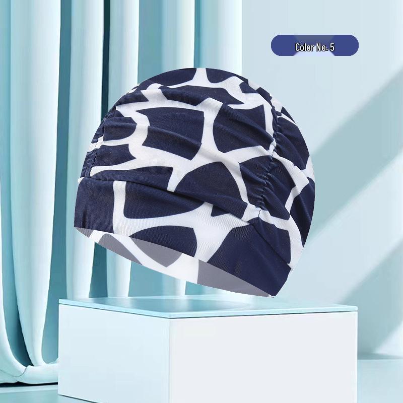 Женская купальная шапочка большого размера с цветочным плиссе - Неплотная посадка, однотонная, модный тканевый дизайн