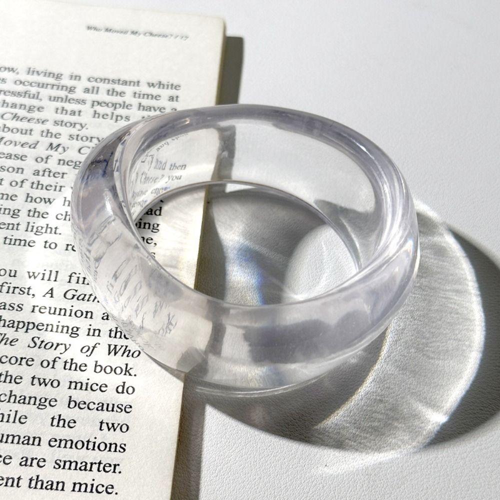 Irregular Resin Bangles Bohemian Retro Hand Ring Creative Chunky Bracelets  Girls