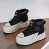 Inner height increase women's 2026 autumn new short Le muffin shoes 1 cm small thick-soled high-top shoes