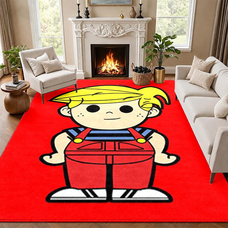 Dennis the Menace Carpet Door Mat for Living Room or Bedroom Protective Mat Under Chair Office Decoration Christmas Gift Birthday Present