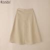 ZANZEA Женские повседневные летние миди-юбки однотонной расцветки