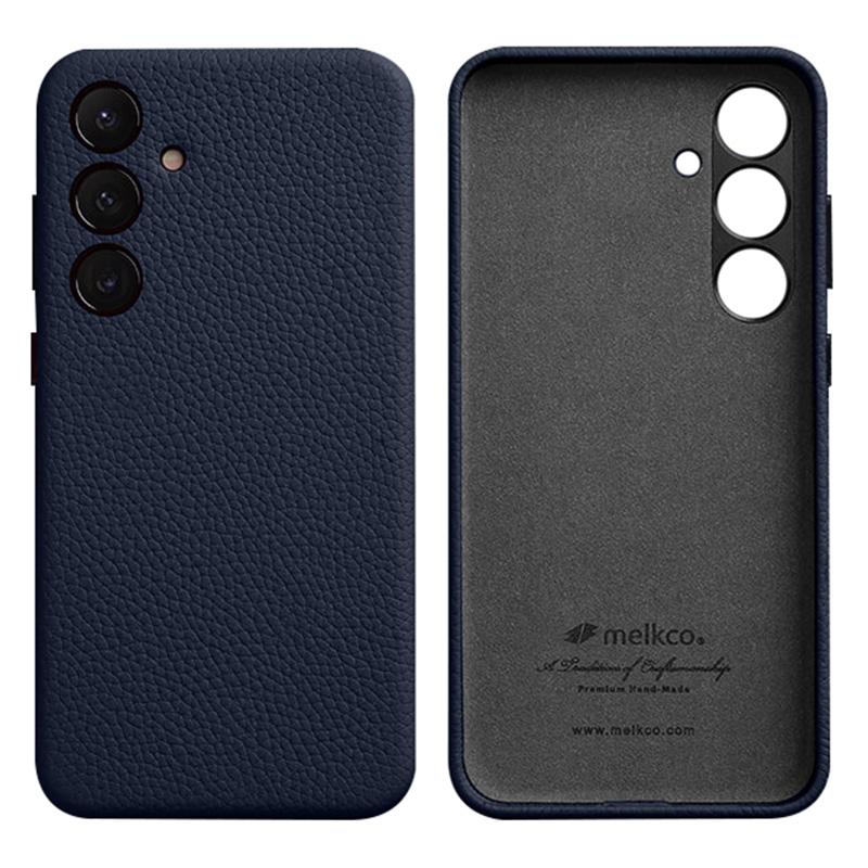 Чехлы для мобильных телефонов MELKCO для Samsung Galaxy S24, устойчивые к царапинам, из натуральной коровьей кожи + чехол из поликарбоната