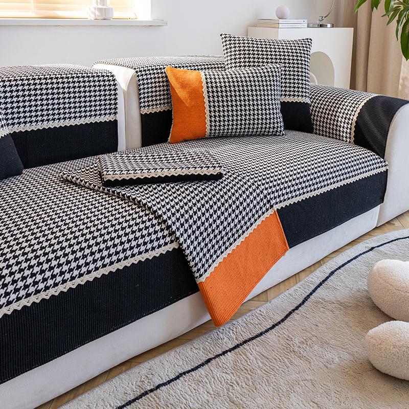Подушка для дивана из хлопка и льна Four Seasons Universal Leather Non-Slip High-Entry Lux Sofa Cover Nordic Simple Cushion Cover Towel