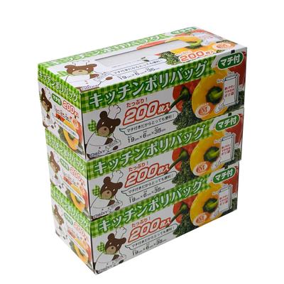 Пластиковые контейнеры для хранения продуктов Oldi Kitchen, 200 шт., в комплекте: высота 35 x ширина 19 x ширина вставки, толщина, упакованные в коробки пакеты, полупрозрачные пакеты, шт., 3 шт.