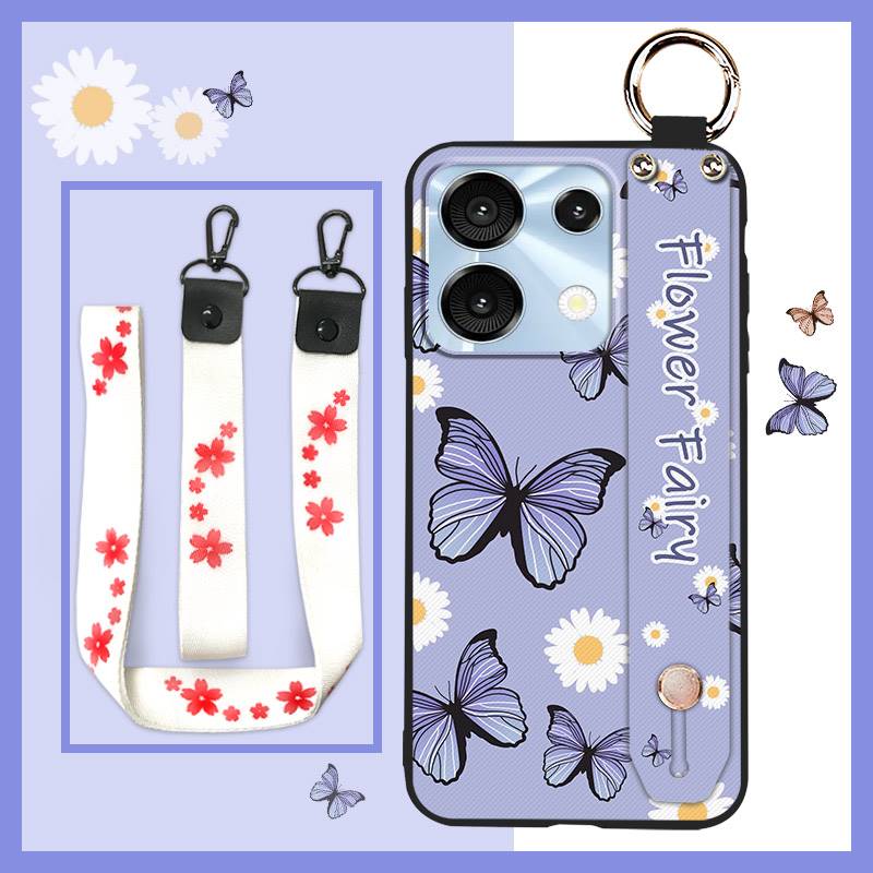 Flower Shockproof Phone Case For UMIDIGI G9 5G/Note9 5G Ring Silicone Fashion Design Dirt-resistant Anti-dust Kickstand