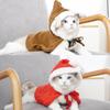 Cat Costume Santa Cosplay Funny Transformed Cat/Dog Pet Christmas Cape Dress Up Clothes Red Scarf Cloak Props Decoration
