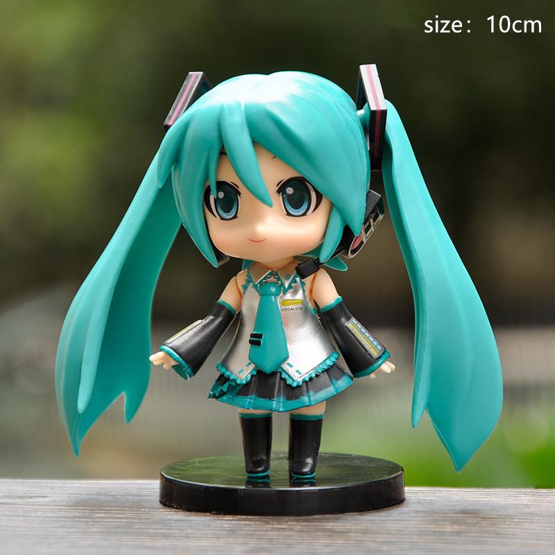 3pcs New Hatsune Miku Figure Mini Character Ornaments Kawai Pink Green Hatsune Home desk Decoration Adult Toy kid Birthday Gift