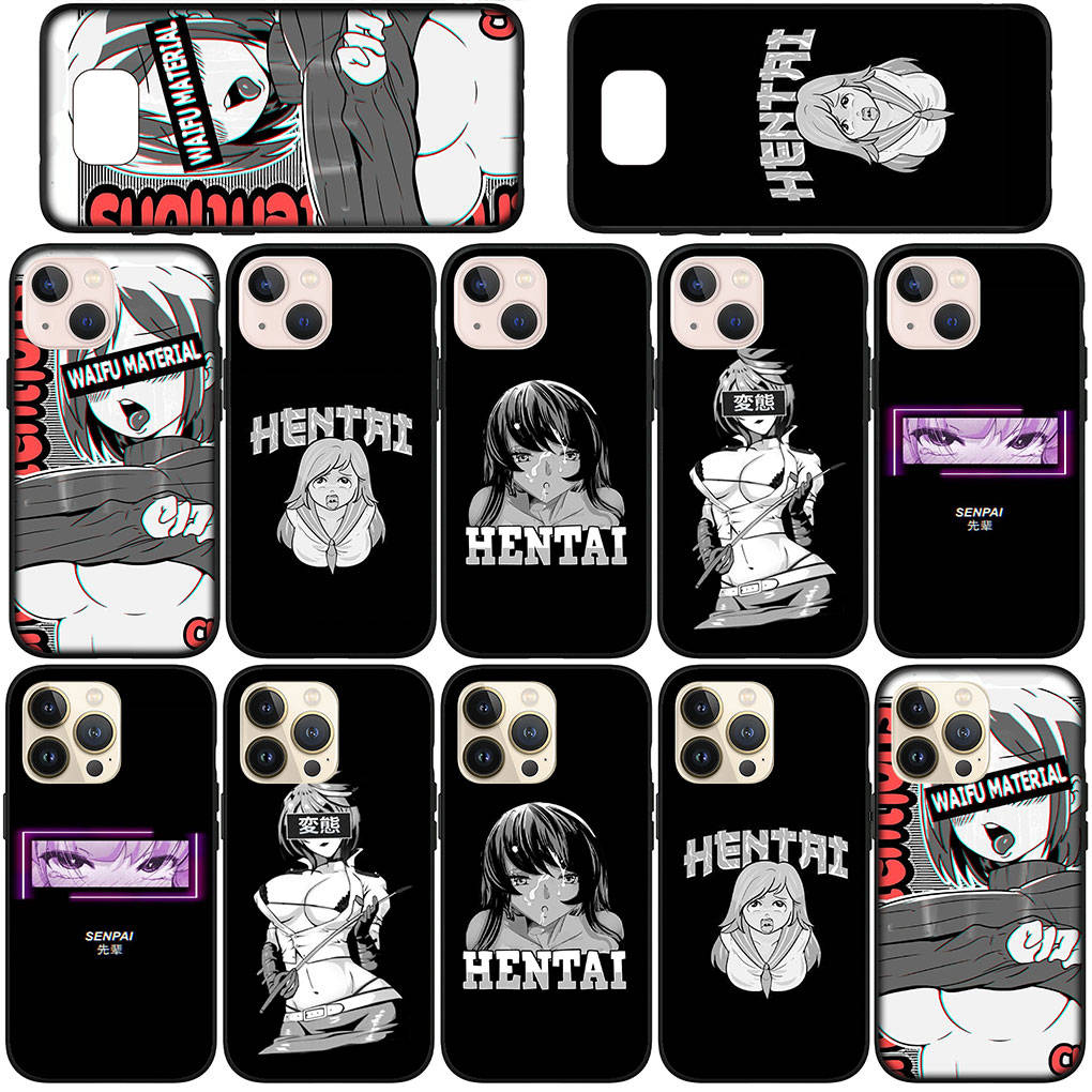 Чехол для Samsung Galaxy S25 S24 S23 iPhone 16 15 Xiaomi Redmi Note 14 13 12 16E X 11 Pro Max OPPO Moto Huawei Ahegao Harajuku Cartoon Girl Waifu Cover