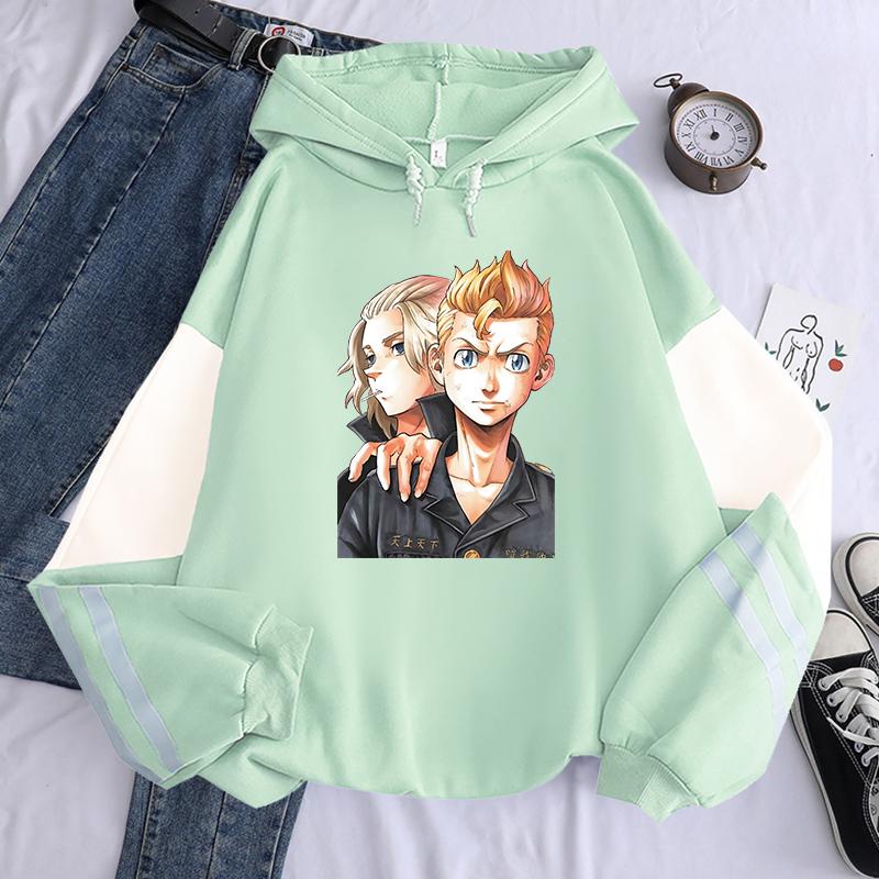 Зимние толстовки с капюшоном из аниме Токио Мстители Майки Сано Мандзиро Ханагаки Такемичи с принтом для мужчин и женщин, модные теплые толстовки с длинными рукавами