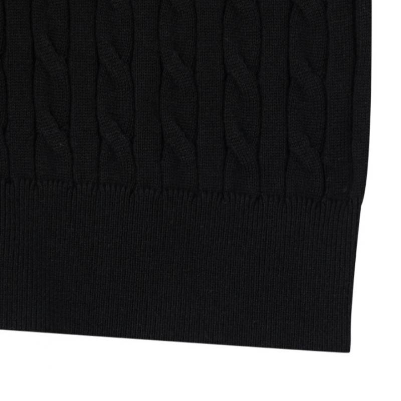 KANGOL Женский Кабельный Вязаный Поло Черный 1917
