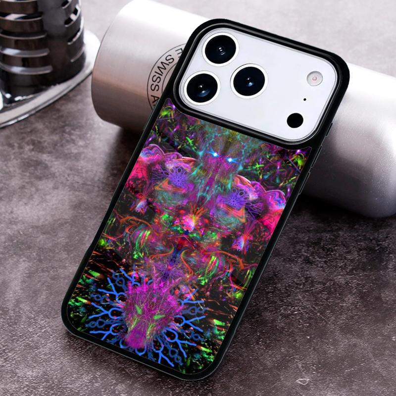 Неоновая Психоделическая Триповая Будда Арт Чехол для Телефона для iPhone 17 16 15 Pro Max Air 14 13 12 11 Plus Ударопрочный Capa Чехол