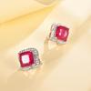 Легкие роскошные изящные серьги с рубином и натуральным драгоценным камнем, 8 мм, 7 карат, женские серьги из стерлингового серебра 925 пробы, ювелирные изделия, подарок для мамы