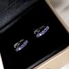 Серьги-клипсы из стерлингового серебра 925 пробы с нано-танзанитом для женщин и девочек, циркон, модные, высококачественные, для свадебной вечеринки, изысканные ювелирные изделия, подарки