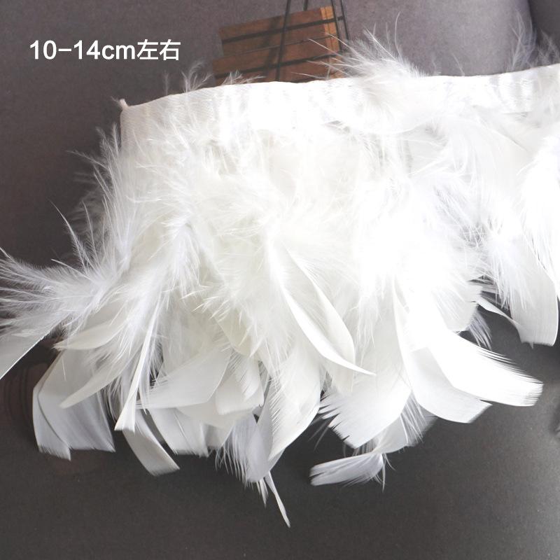 Encrypted Turkey Feather Fire Piece Feather Cloth Edge Skirt Lace Feather Lamp Diy Dance Clothes Accessories Decorative Materials