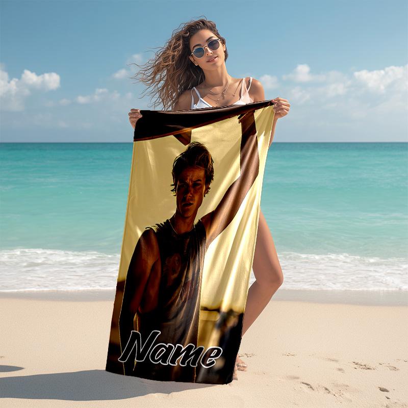 Personalized customized proof beach towel with Rudy Pankow pattern - soft, absorbent,quick-drying,perfect swimming,camping&bathing