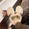 Soft-soled Fluffy Slippers for Women 2025 Autumn and Winter Velvet Cotton Shoes, One Pedal, Beanie Shoes, Cotton Scoop and Half Slippers for Pre