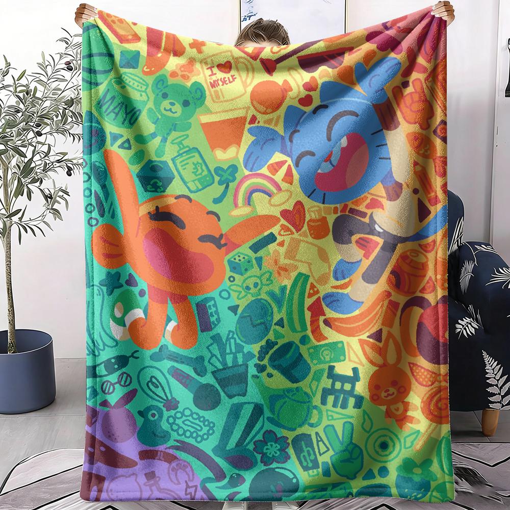 GUOYU Blanket The Aamazing World Of Gumballs Throw Soft Flannel Throw Summer Blanket Lightweight Cozy Nap Blanket for Sofa Bed Travel