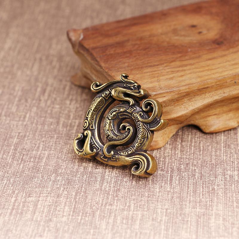 Счастливый Фэн-шуй Медный китайский дракон Креативный ретро держатель для благовоний Бытовая внутренняя линия Курильница для благовоний Домашний декор Ремесло