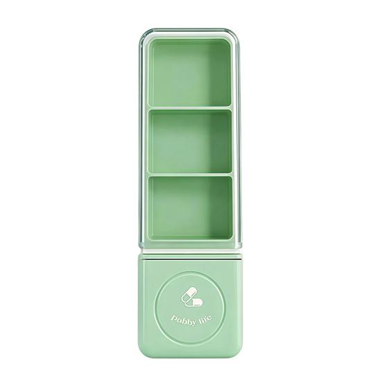Mini Pill Box with Three Independent Grids and Cutter Slot Moisture-Proof Seal