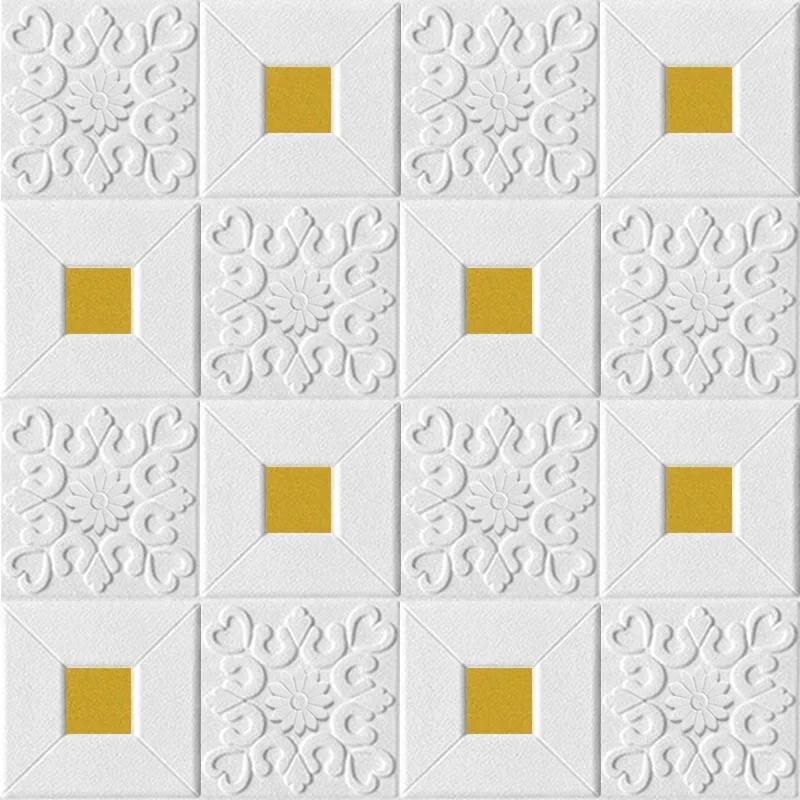 10 шт. Пенопластовые 3D наклейки Самоклеящиеся Потолочные декоративные панели Водонепроницаемые обои Гостиная Спальня Украшение дома