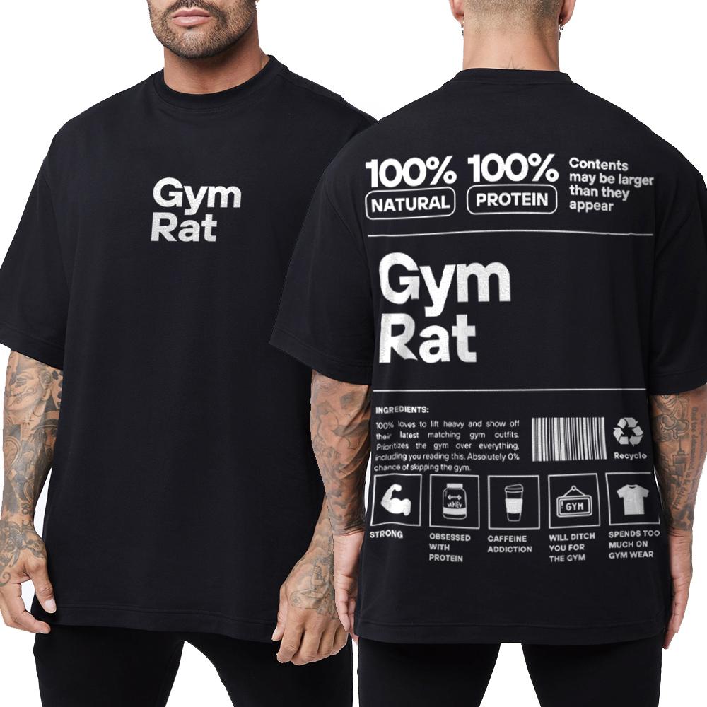 Футболка с графикой GYM, 100% хлопок, оверсайз, с большим рисунком, двусторонняя, классическая, с коротким рукавом, для мужчин и женщин, спортивная одежда, топы, футболки