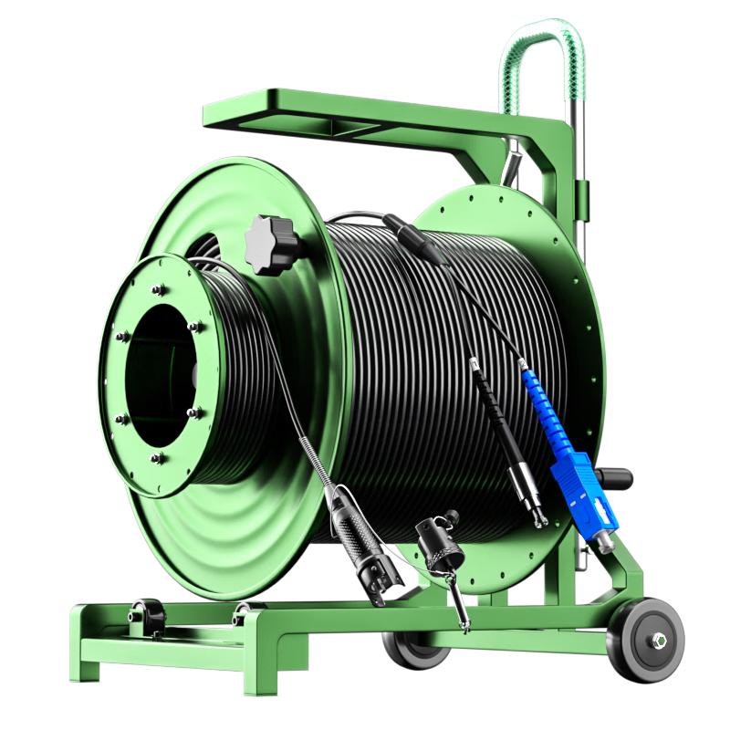 TPU Armored Single-Core Field Optical Cable with Reel Cart