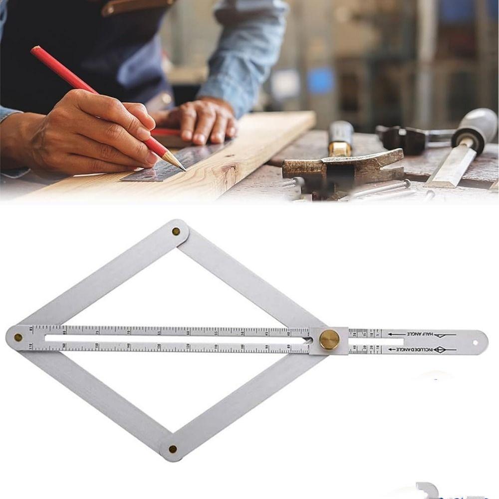 Измеритель угла из нержавеющей стали Транспортир Многофункциональный Диагональный Квадрат Линейка Измерительные Инструменты