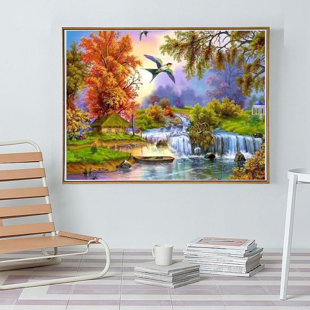 Алмазная картина Пейзаж Алмазное искусство Полная дрель Рукоделие Алмазная картина Полный круглый