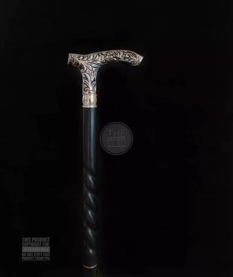 Викторианская трость латунная трость стерлингового серебра, выглядящая как трость