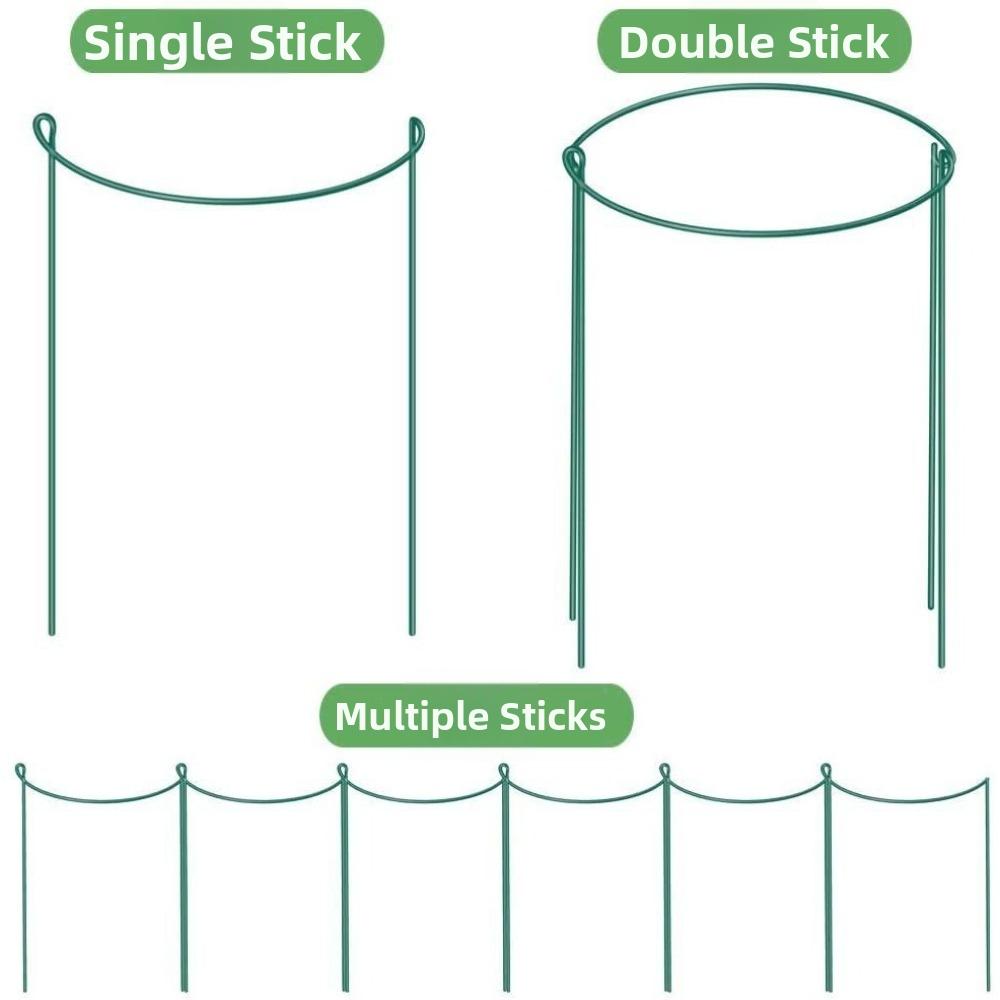 2PCS Prevent Lodging Plant Support Stakes Half-Ring Flower Support Rack Flowerpots