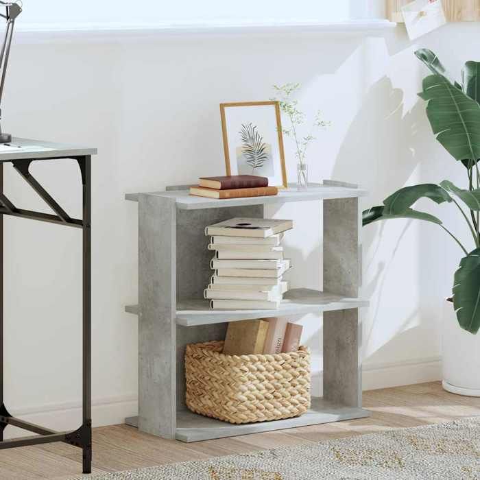 VidaXL 3-Tier Bookcase Concrete Grey 60x30x60 Cm Engineered Wood, Shelf, Book Shelf, Storage Shelf, 860250