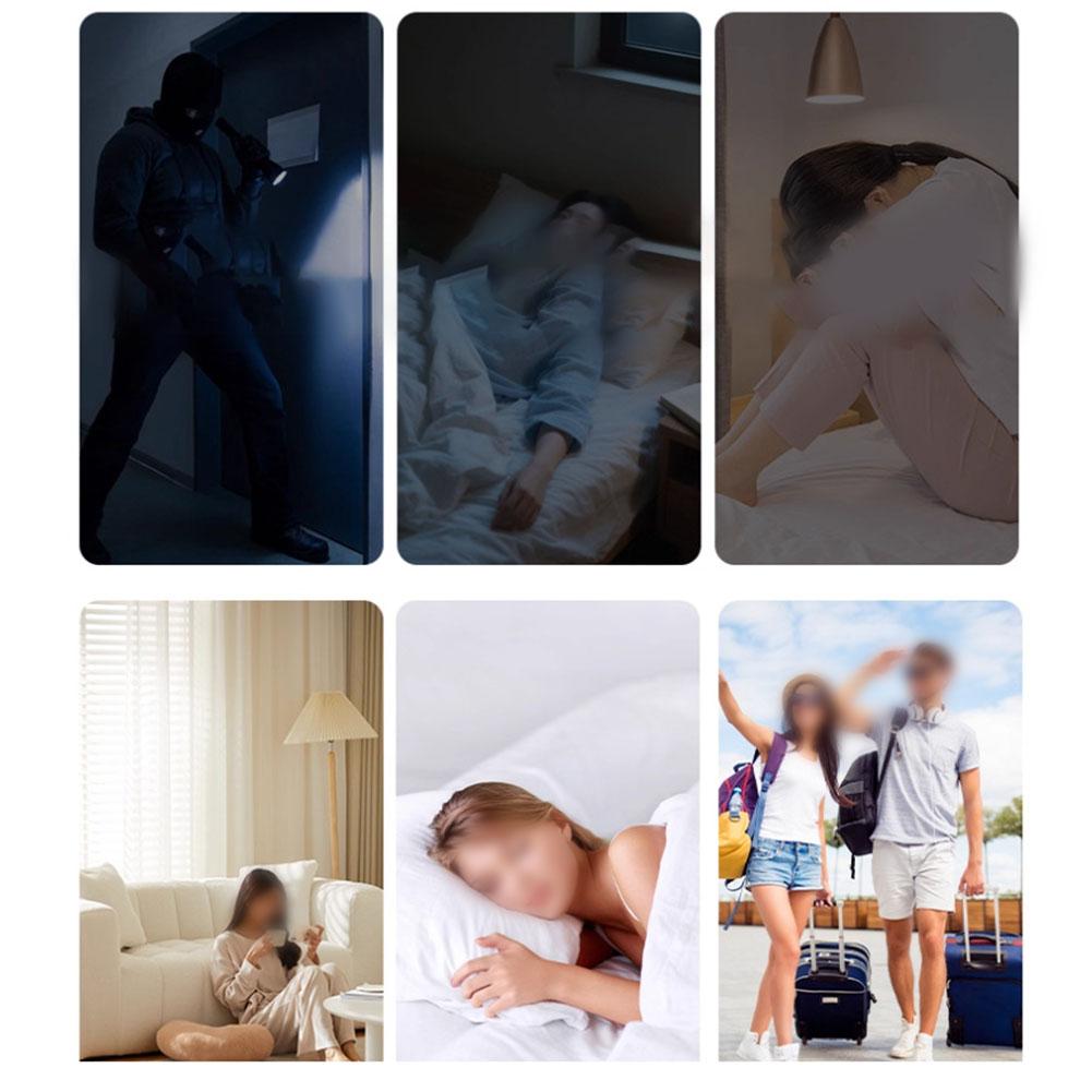 Портативный дорожный стопор для двери с USB-перезаряжаемой сигнализацией 130 дБ и силиконовыми противоскользящими накладками для дополнительной безопасности