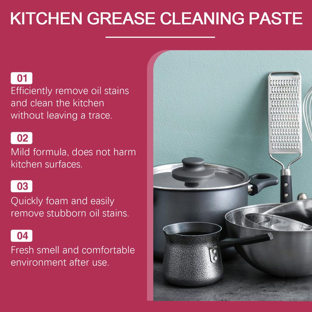 JUE FISH Kitchen Degreasing Cleaning Cream Gentle Multi-Purpose Cleaning Cream Removes Heavy Kitchen Grease Cleaning