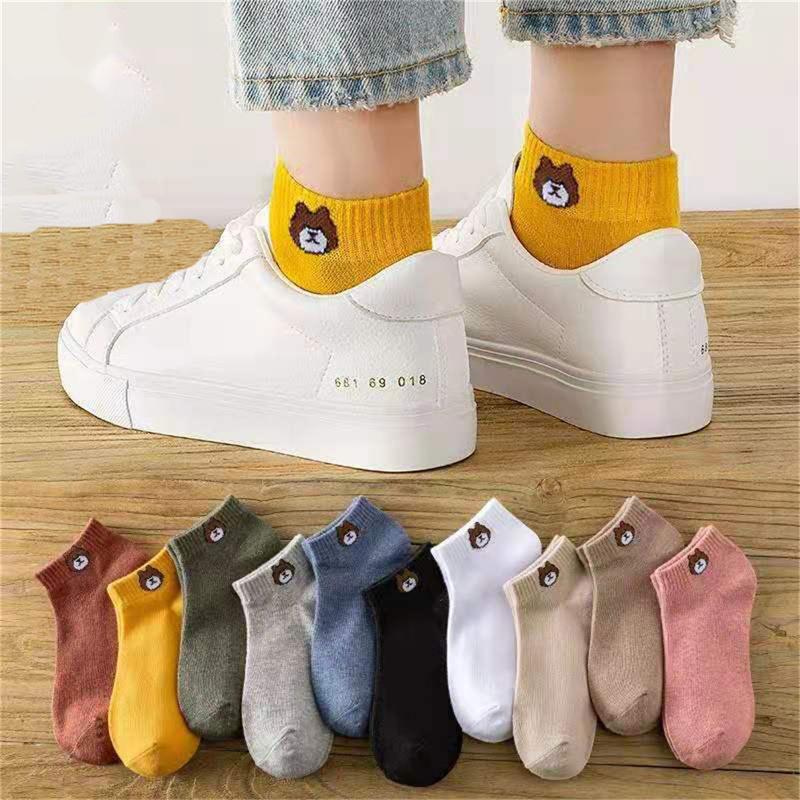 10 Pairs Winter Women Socks Bear Breathable Keep Warm Floor Anti-Skid Socks