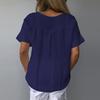 Женская (M-3XL) летняя хлопковая льняная футболка с v-образным вырезом и короткими рукавами, блузка, топ
