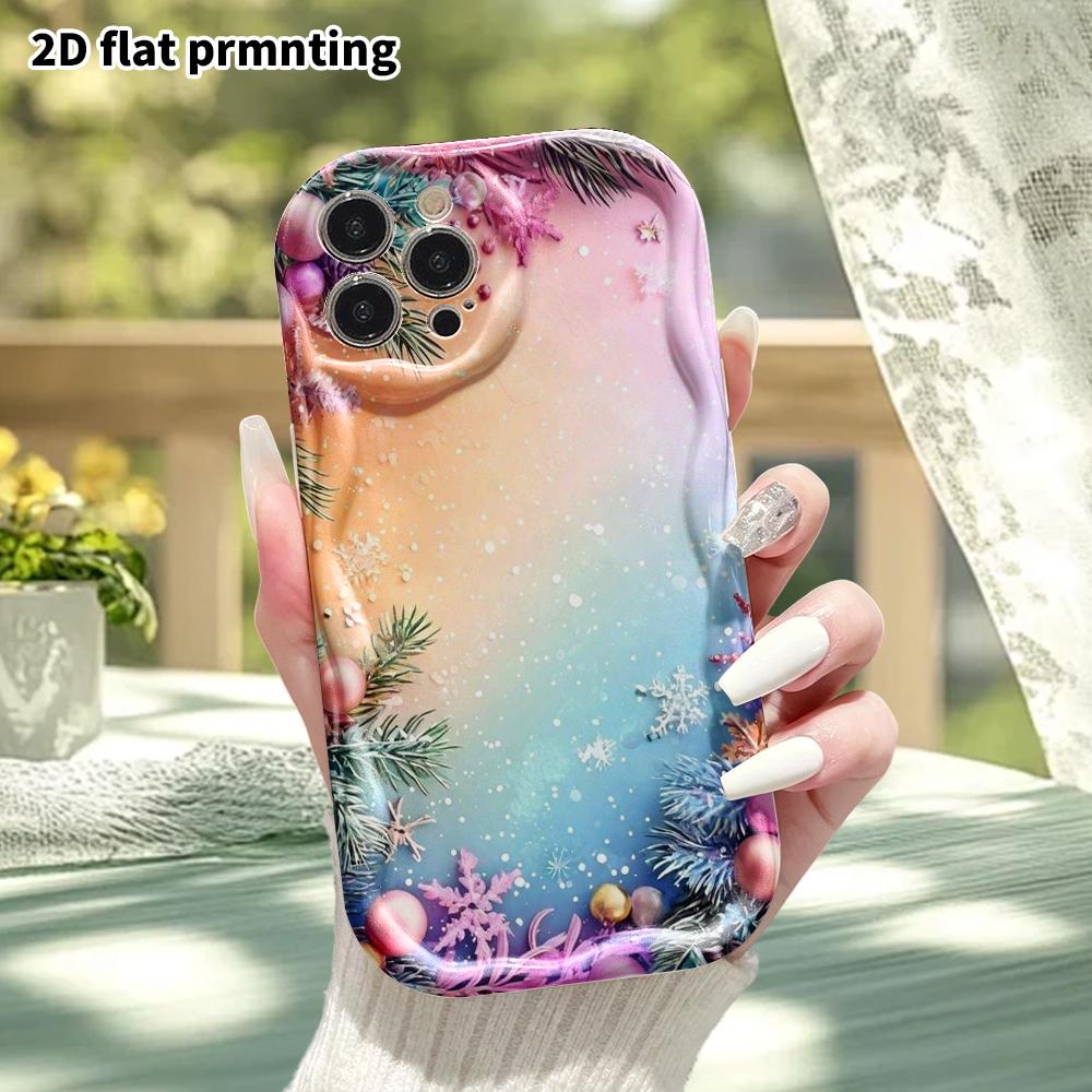 Phone case: 2D flat, compatible with iPhone 12Pro, 13, 14, 15, 16, 17, 18 protective case, phone decoration, gradient pastel colors, perfect for Chris
