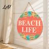 Summer Festival Decoration Wooden Swim Ring Pool Party for Hanging Sign Decoration Beach Theme Wall