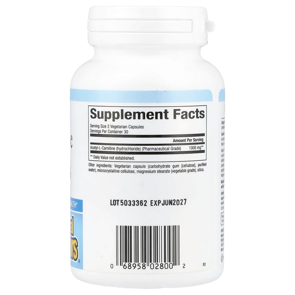 Natural Factors Acetyl-L-Carnitine 500mg Veggie Capsules, 60 Count