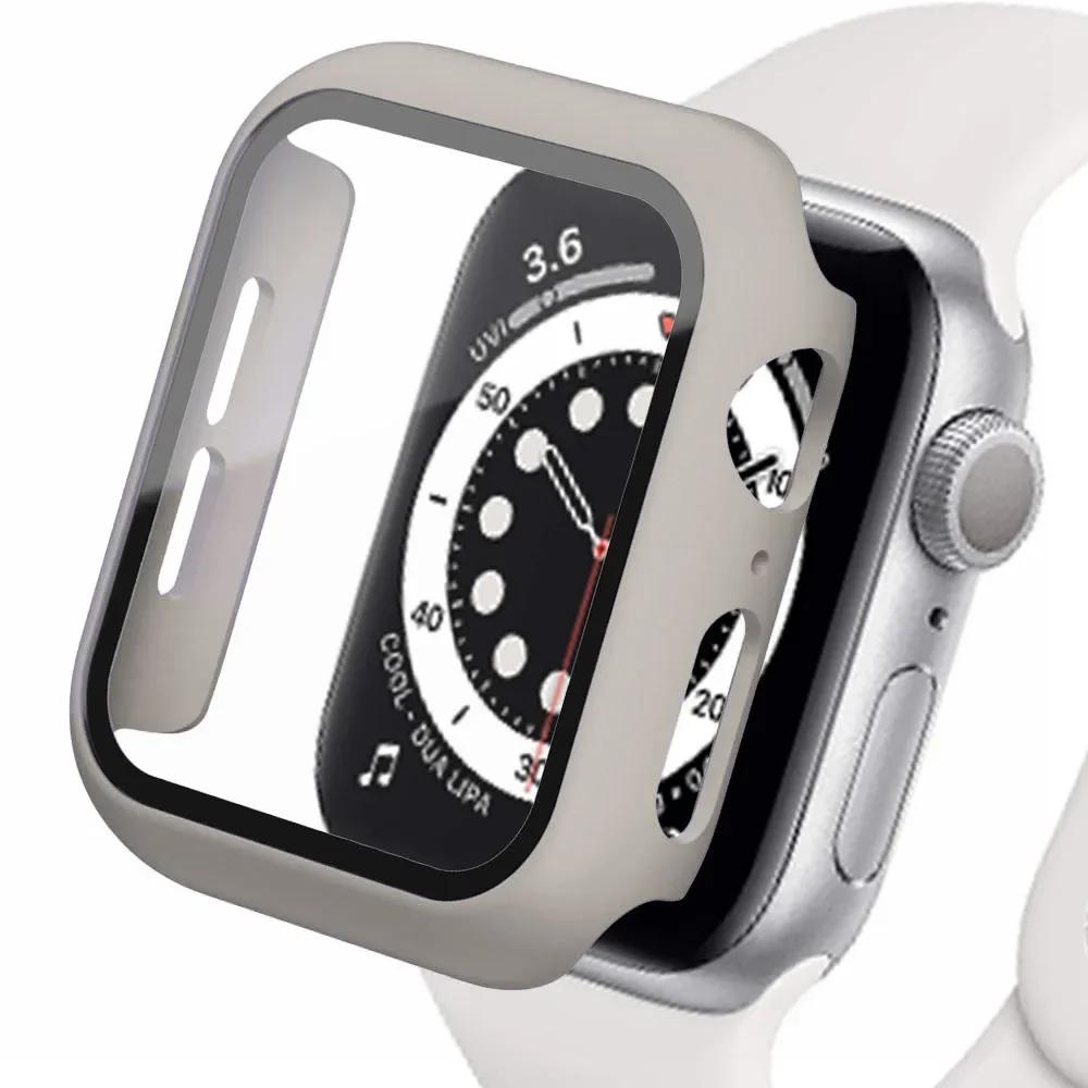 Закаленное стекло для Apple Watch Se Case 9 8 7 6 5 4 38 40 мм Аксессуары Защитная пленка для экрана iWatch Series 44 мм 45 мм 41 мм 42 мм
