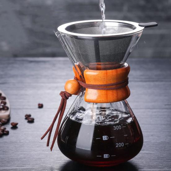 Стеклянный кофейник на 400 мл, термостойкий эспрессо над кофеваркой-перколятором