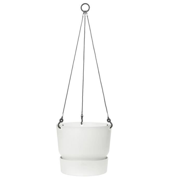 ELHO Pot de fleurs a suspendre Greenville - Ø 23,9 x H 20,3 cm - Extérieur - Blanc