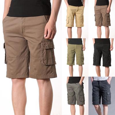 Мужские повседневные укороченные брюки со средней талией и несколькими карманами, уличные прямые брюки, шорты, брюки