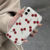 Niche Full Screen Cherry Suitable for IPhone16promax Mobile Phone Case Simple Thickened Transparent Apple 15 Anti Fall 14