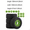 4 Pieces 1/10 RC Short Course Truck Tires and Wheels Accessory Rubber Sturdy Portable Car Part