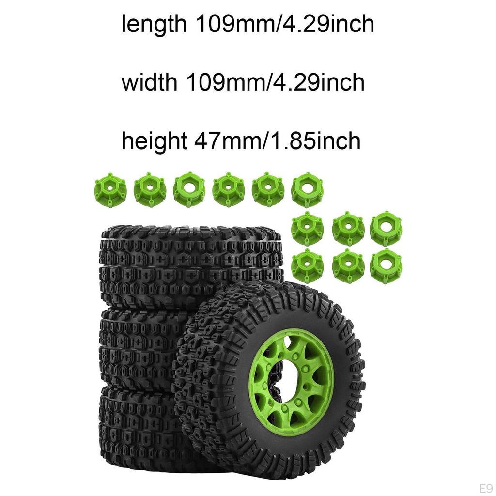4 Pieces 1/10 RC Short Course Truck Tires and Wheels Accessory Rubber Sturdy Portable Car Part