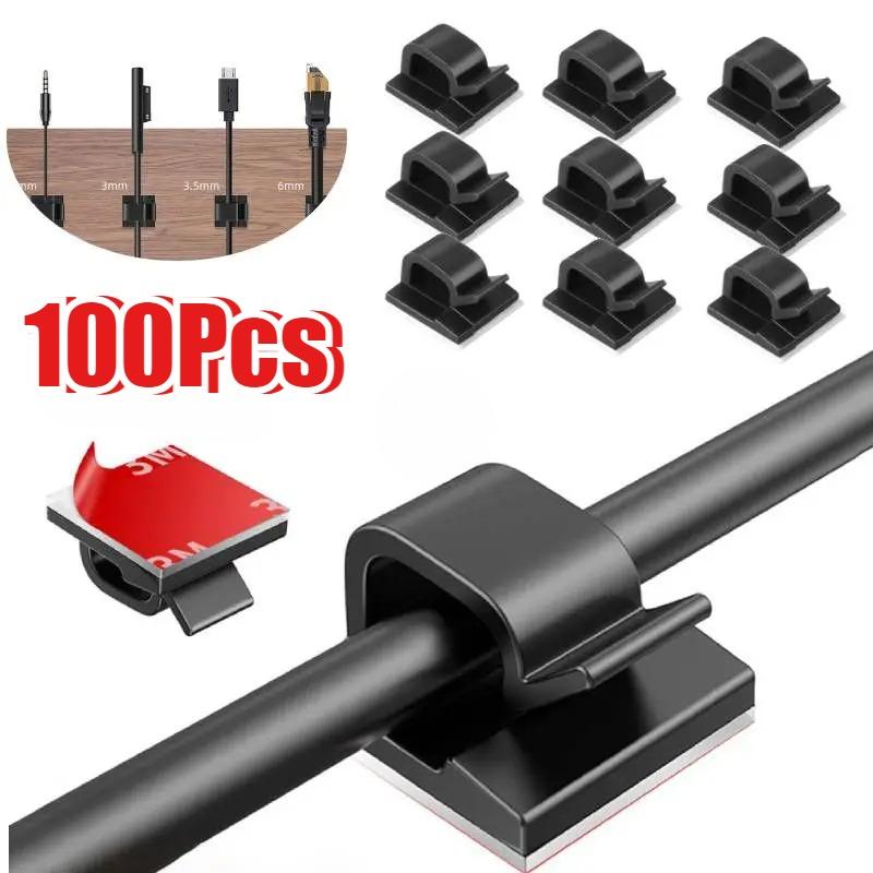 Adhesive Cable Clips Wire Clips Cable Wire Management Wire Cable Holder Clamps Cable Tie Holder For Car, Office And Home