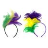 Mardi Gras Headband for Women Flapper Headpiece Accessories for Masquerade Party Elegant Feather Headband