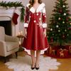Рождественские платья с принтом для женщин, винтажное рождественское платье миди, повседневные платья, коктейльное платье, вечерние праздничные платья