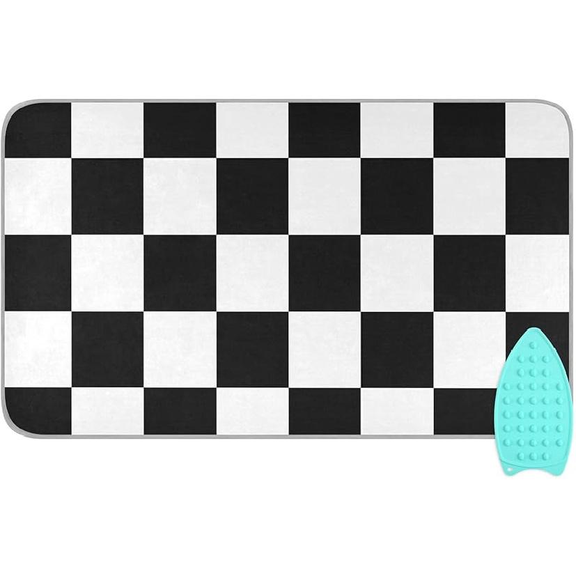 Коврик для глажки для стола Портативное дорожное одеяло для глажки Чехлы для гладильной доски Коврик для прессования Подушки для термопресса 27,6x47,2 дюйма Серые цветы